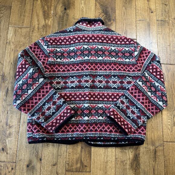 Vintage 90s Scott Taylor Sherpa Button Up Jacket Shacket Winter Christmas Sz XL - Picture 7 of 7